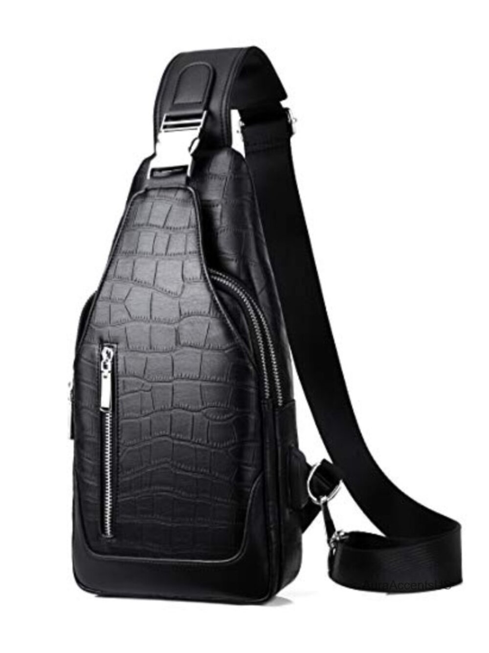 PU Leather Sling Backpack Crossbody Shoulder Bag Travel Purse for Men